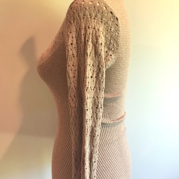 Sparkle Pointelle Bebe Turtleneck Sweater - XS - Picture 5 of 7